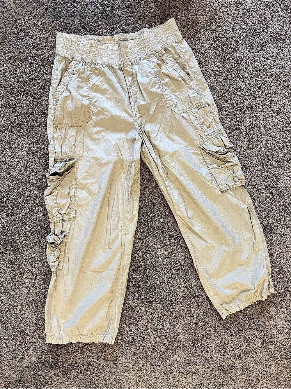 Aerie High Waisted Go-For-It Baggy Cargo Pant Cream XL Long